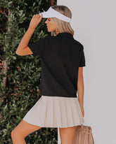 Sinclair Poloshirt mit kurzen Ärmeln und Knopfleiste - Schwarz